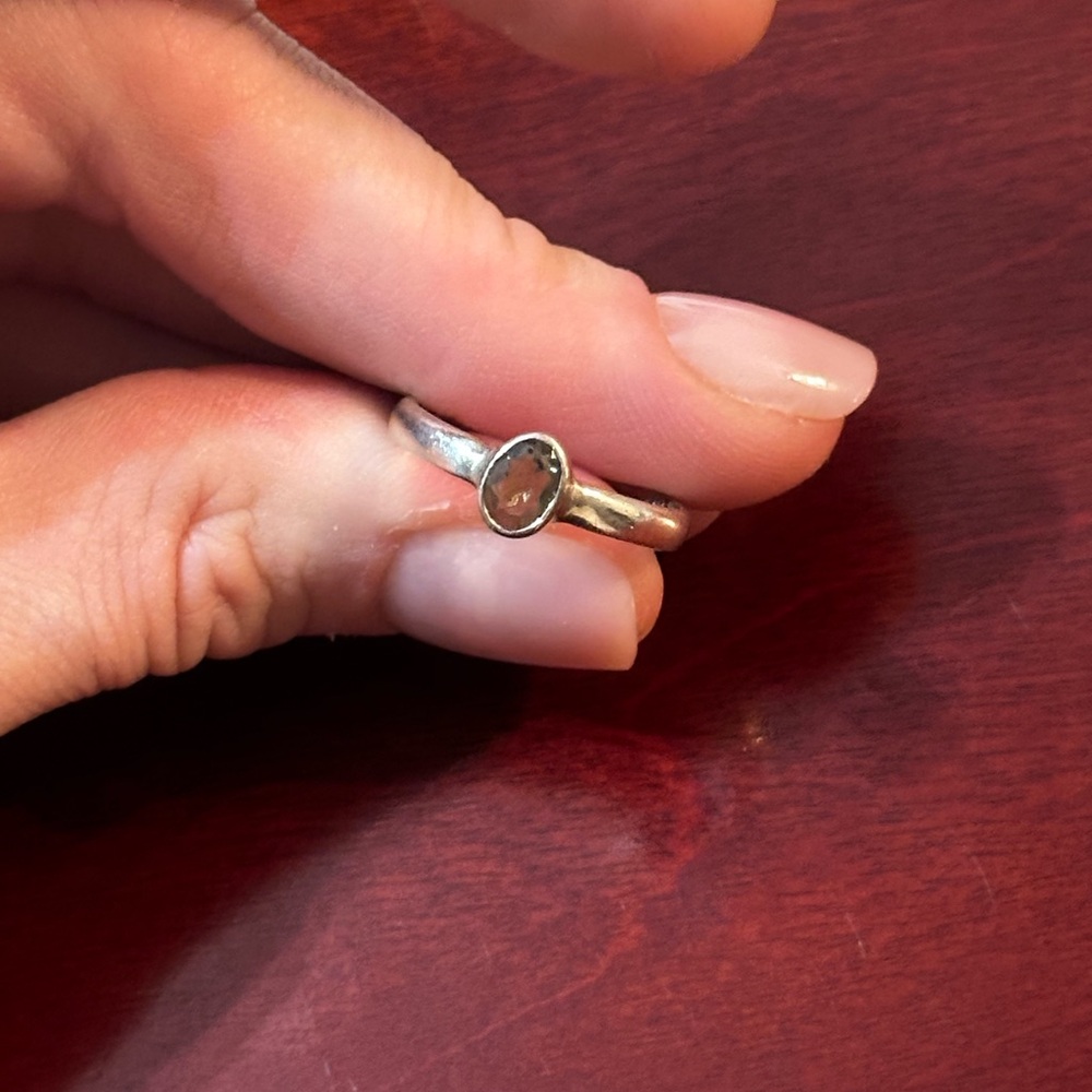 Natural Moldivite -Oval Ring